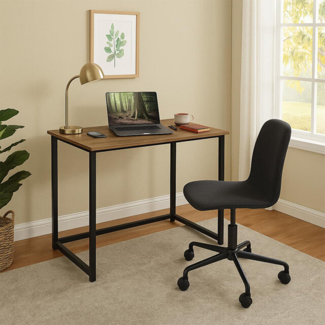 Golightly Desk Folding Computer Wooden Finish Space Saving