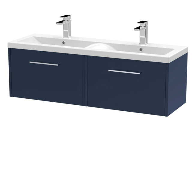 Juno 1205mm Double Bathroom Vanity with Drop In Vitreous China Basin