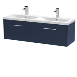 Juno 1205mm Double Bathroom Vanity with Drop In Vitreous China Basin