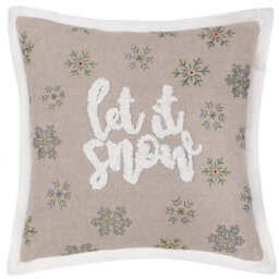 Winter Let It Snow Abstract Grey Square Cushion