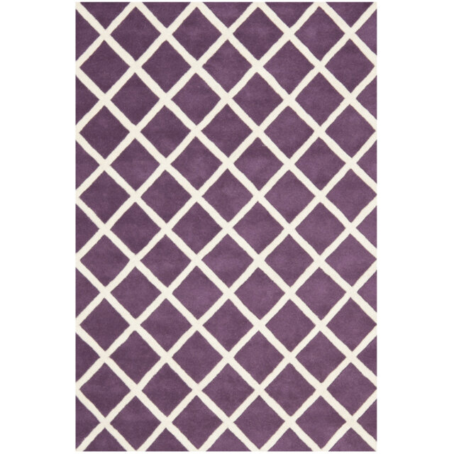Benford Handmade Tufted Wool Purple Rug