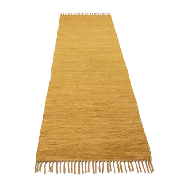 Chindi Uni Solid Colour Hand Crafted Hand Braided Yellow Area Rug