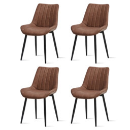 Dining Room Chairs,Faux Leather Kitchen Chairs With Metal Legs