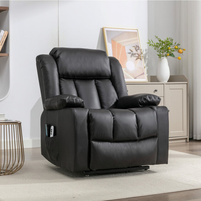 Anudhya 87cm Wide Faux Leather Lift Assist Standard Recliner with Massager