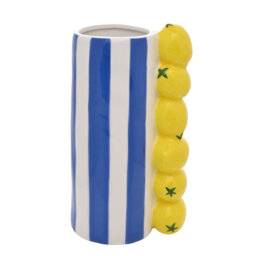 Lemon Vase With Blue Stripes