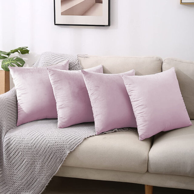 Square Luxury Velvet Throw Cushion Covers for sofa, couch set of 4