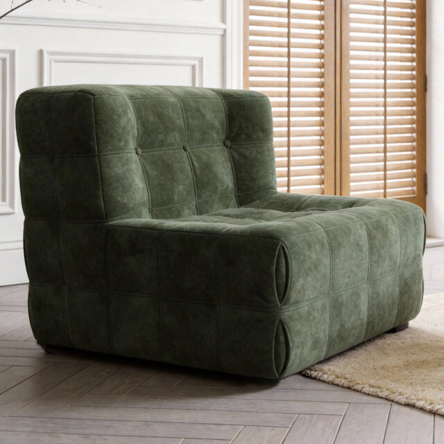 Green Velvet Double Sofa, Wide with High-Density Foam, Frame-Free Waffle Pattern Design Fast Dispatch From UK Warehouse – Dispatched Within 2 Days