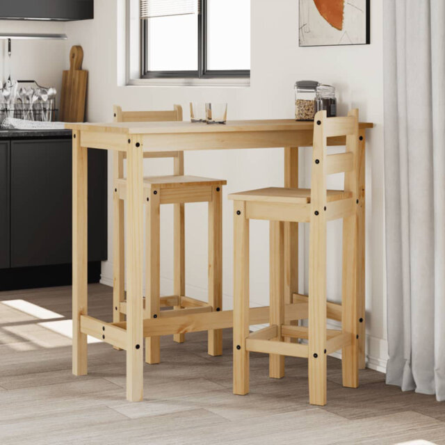 Adalinna 112cm Solid Wood Bar Set