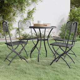 Dakota Fields 5 Piece Garden Dining Set Expanded Metal Mesh Anthracite