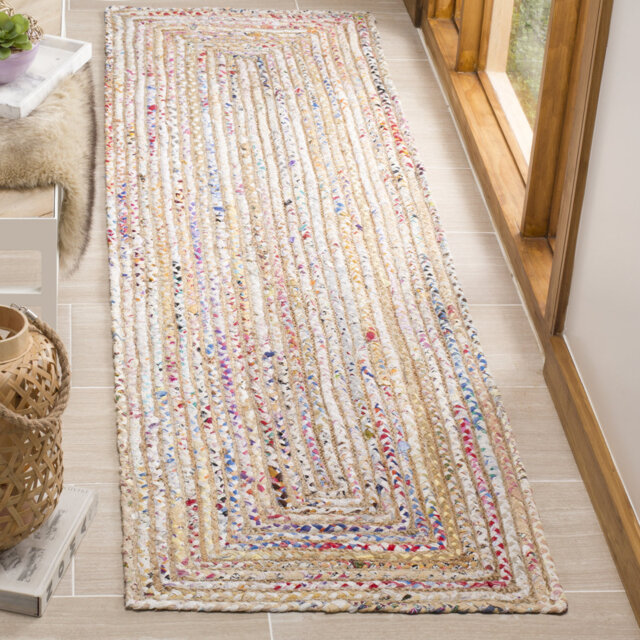 Herzig Flatweave Cotton Beige/Yellow Rug