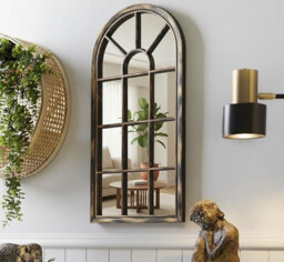 35X71Cm Arched Window Wall Mirror, Brushed Copper/Bronze, Room Decoration Ideas New Eye Catching Design