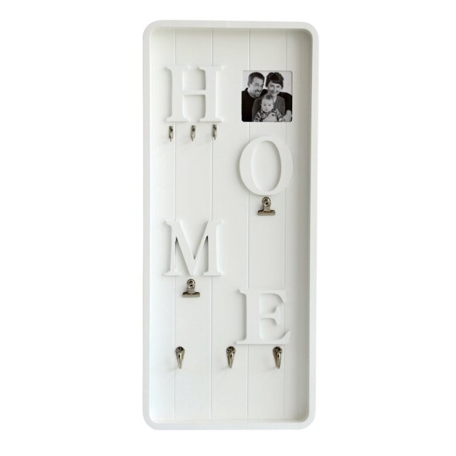 Solid Wood Wall Organizer with Key Hooks