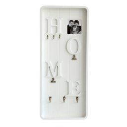 Solid Wood Wall Organizer with Key Hooks