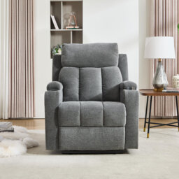 83 cm Wide Modern Upholstered Manual Recliner with Cup Holder