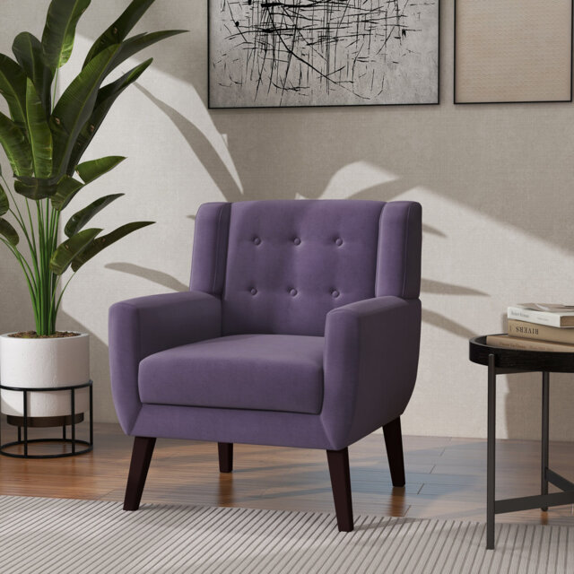 Upholstered Linen Blend Armchair