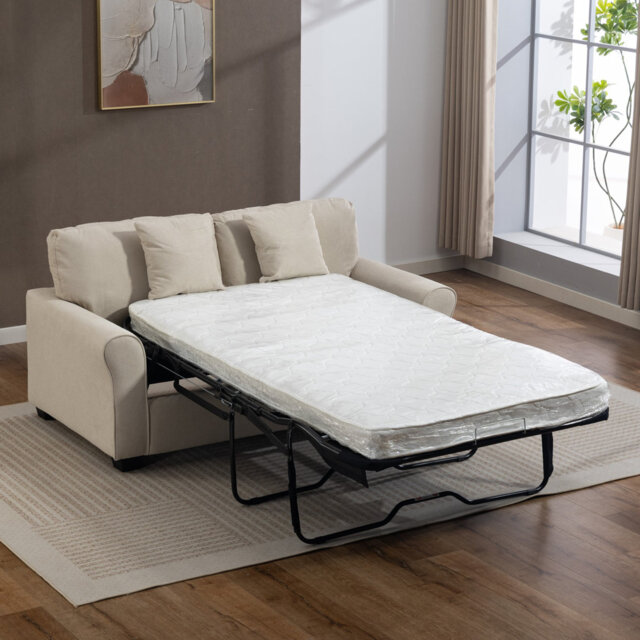 2 Seater Linen Blend Sofa Bed