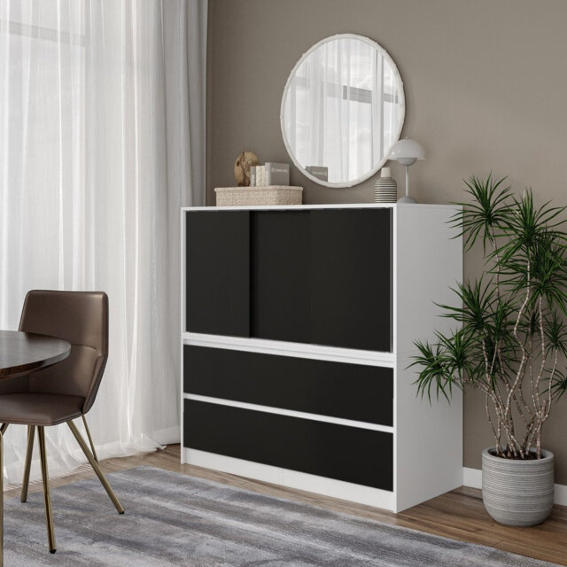 Solid Wood Rectangle Accent Cabinet