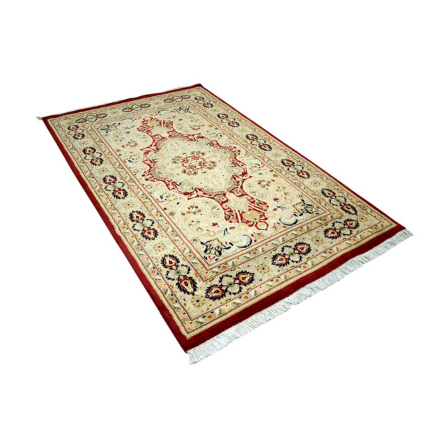 Gammons Kashaan Oriental Hand Knotted Wool Beige Rug