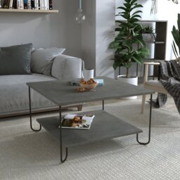 Cristiana Square Coffee Table with Storage - Sleek Design & Durable Metal Legs