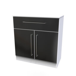 Betsabe 1 Drawer 2 Door Sideboard in Black Matt & White (Ready Assembled)