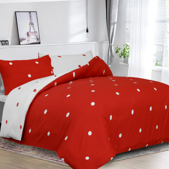 100% Microfiber Polka Dots Duvet Cover Set  With Pillow Cases