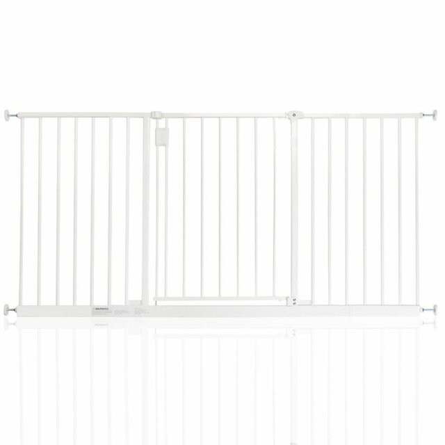 Latitude Run Extra Wide Hallway Dog Gate, Pressure Fit Pet Gate, Puppy Safety Barrier for Hallways and Wide Spaces, Easy Installation