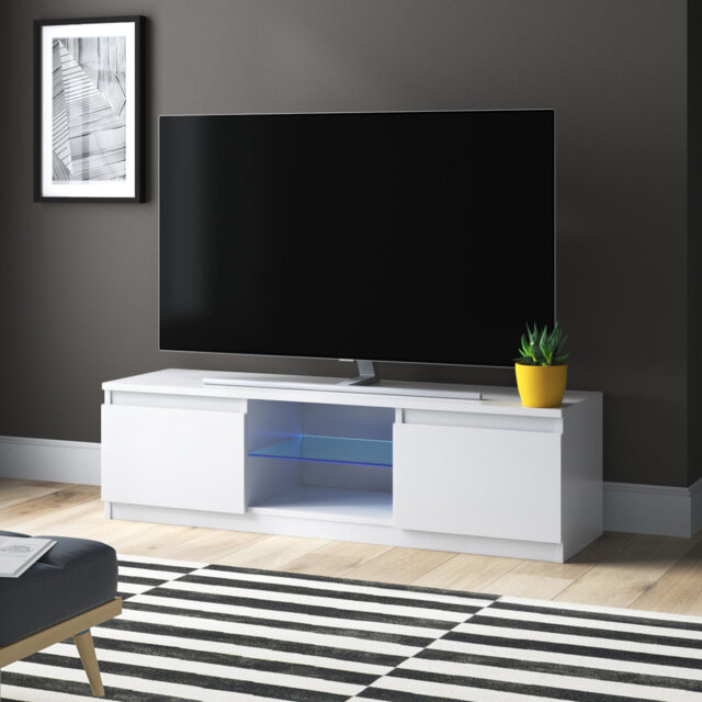 "Amato TV Stand with Lights for TVs up to 65"", Glossy Doors"