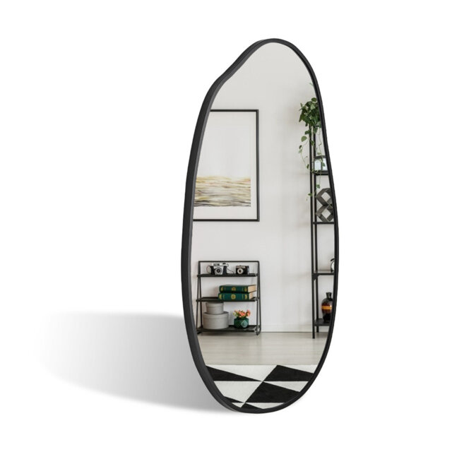 Nickson Metal Framed Wall Mounted Bathroom Mirror in Black