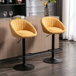 Thornbury Swivel Upholstered Adjustable Height Counter Stool with Metal Frame