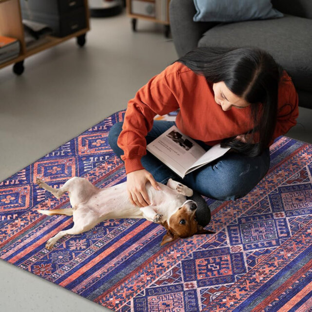 Bohemian Area Rug Floor Carpet Pads Washable Area Rugs Non Slip Entryway Rug Mat For Bedroom 1322M