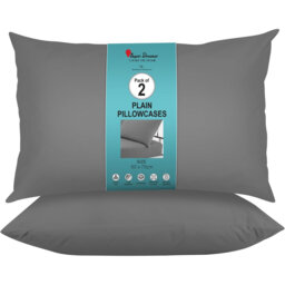 Super Dreamer Solid Colour Pillowcases 2 Pair 50x75Cm - Polyester Fabric Machine Washable High Quality Yarn
