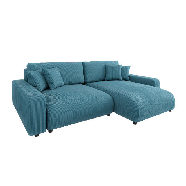 Gisela Sleeper Corner Sofa Chaise Bed with Storage Cord Fabric