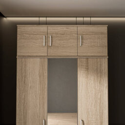 Charlyse 3 Door Wardrobe Top Unit in Sonoma Oak, 123 cm