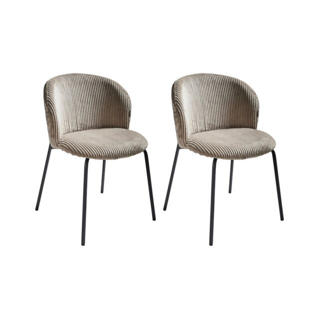 Set of 2 Dining Chairs MILES Corduroy