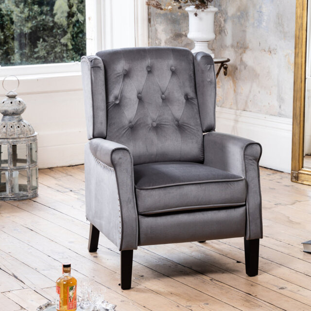 Ailith 70cm Wide Velvet Wing Chair Recliner