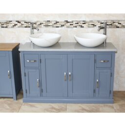 Maui 1230mm Double Bathroom Vanity with Vessel Stone Basin