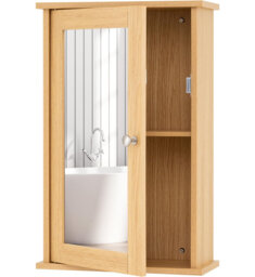 Bathroom Medicine Cabinet Wall Mounted Mirror Cabinet w/ Single Door