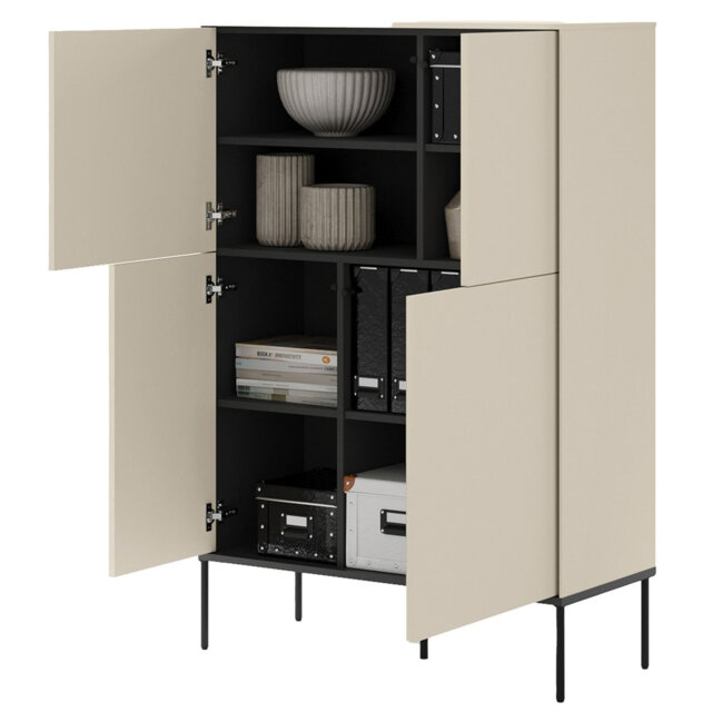 Bjartmar High 4-Door Chest of Drawers 95 cm Cream