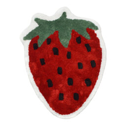 Red Strawberry Rug Shaped Bath Mat