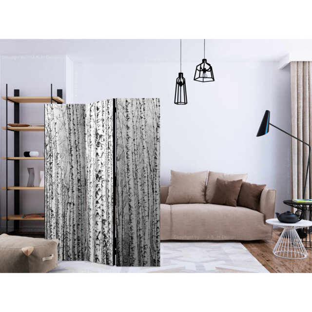 Gudgen 225cm W x 172cm H 5 - Panel Solid Wood Folding Room Divider