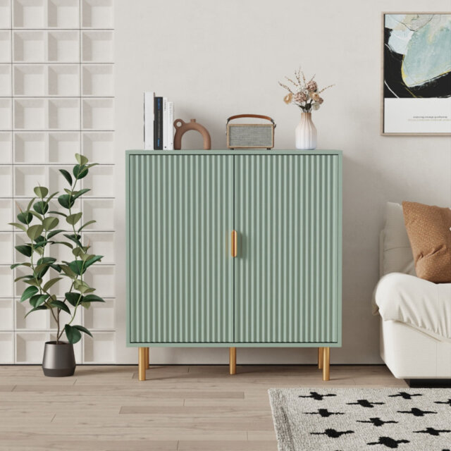 2 Door Storage Cabinet, Freestanding Sideboard Buffet Cabinet,Modern Accent Cabinet For Living Room, Bedroom, Kitchen, Hallway, Office