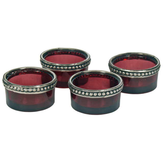 4 Piece Glass Tabletop Tealight Holder Set