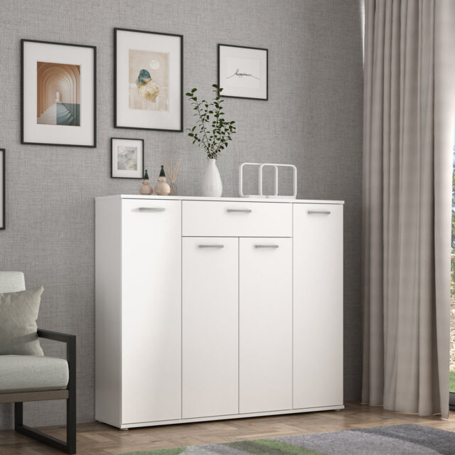 Tall 4 Door, 1 Drawer Sideboard, 139,3 cm W x 120,7 cm H x 34,1 cm D
