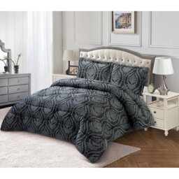Gina Polyester Damask Bedspread with Pillow Shams Included