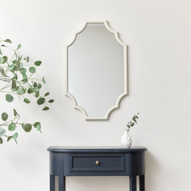 Satin Geometric Framed Wall Mirror 80Cm X 50Cm