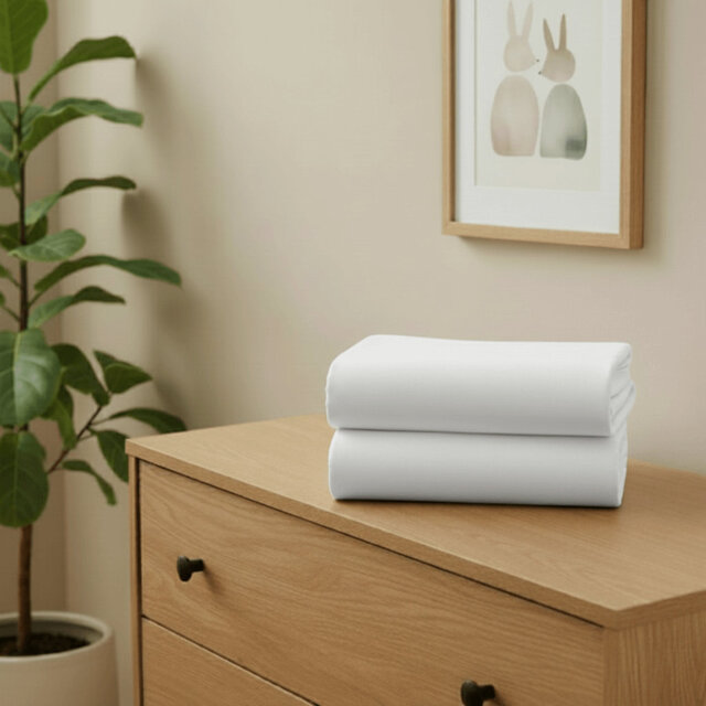 100% Cotton - Piece Standard Cot Fitted Sheet