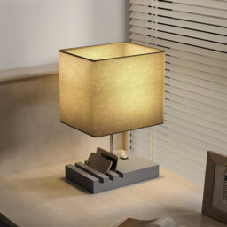 HOMCOM Bedside Lamp with USB A+C Charging Ports and 3 Phone Stands