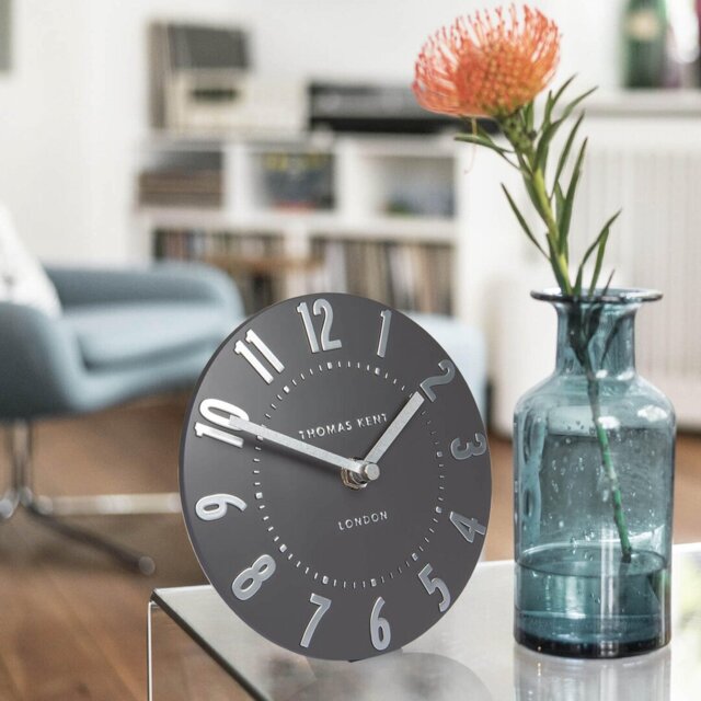 Mulberry Modern & Contemporary Analogue Metal Quartz Movement / Crystal Tabletop Clock