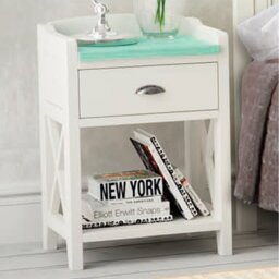 48cm W Solid + Manufactured Wood Bedside Table