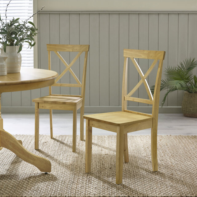Shannondale Solid Wood Dining Chairs - Traditional Rustic Farmhouse Kitchen Style